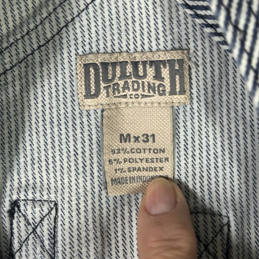Duluth Trading Rootstock Gardening Overalls Women's M x31 Blue Railroad Stripe - Picture 3 of 12